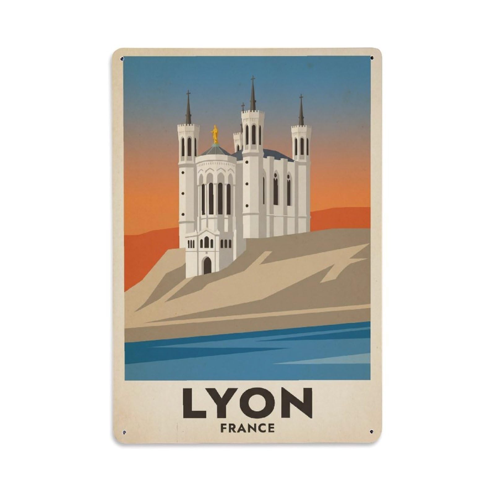 Travel Retro France Lyon Metal Tin Sign