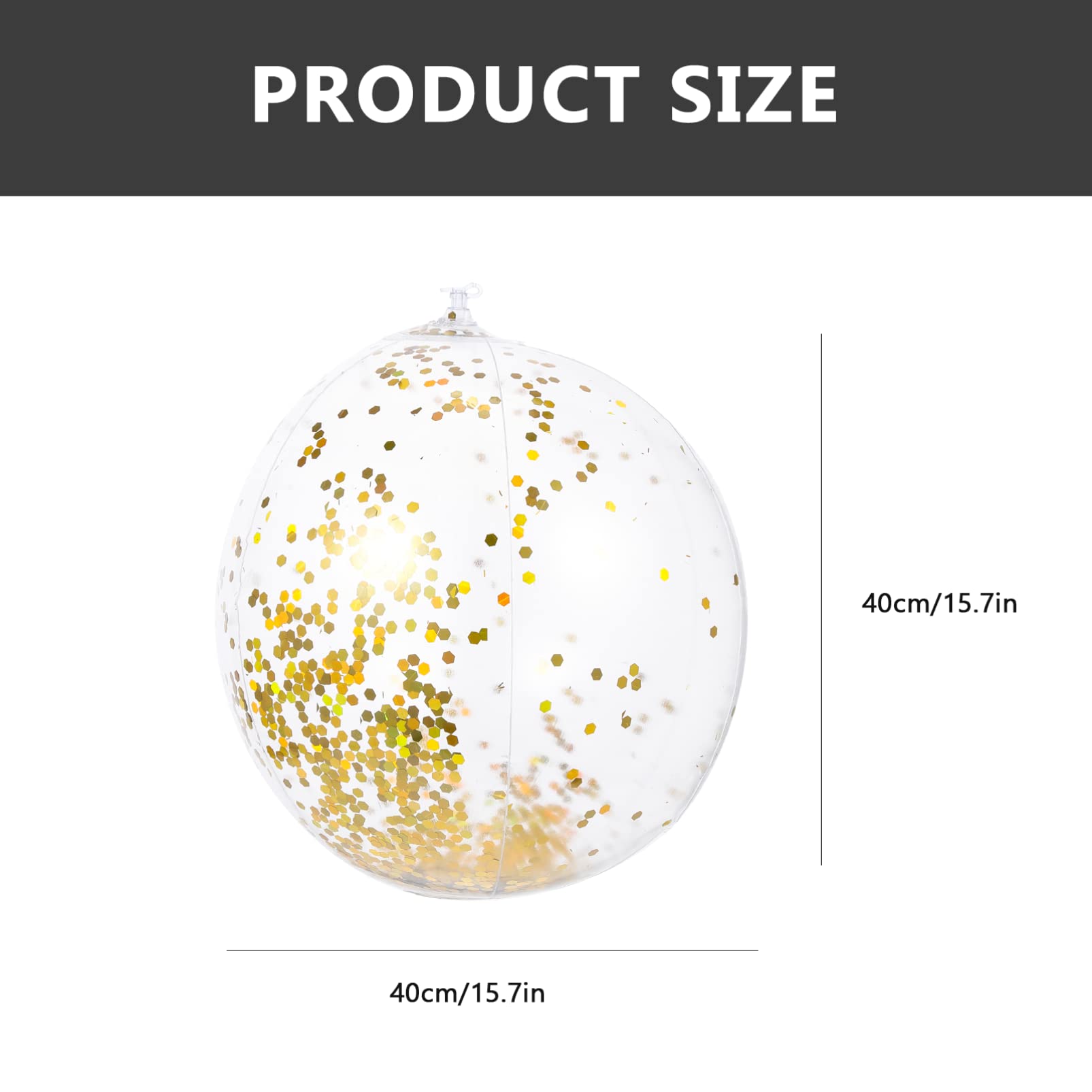 LIOOBO 4Pcs Glitter Confetti Inflatable Beach Balls Pool for Summer Fun Adults for Parties Swimming Pools Eye Catching Design