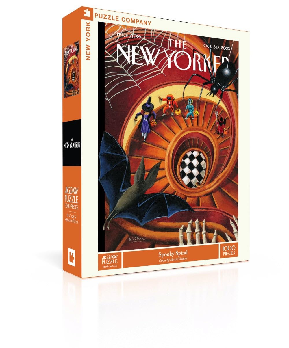 New York Puzzle Company - New Yorker Spooky Spiral - Puzzle da 1000 pezzi per serate di gioco in famiglia di Mark Ulriksen