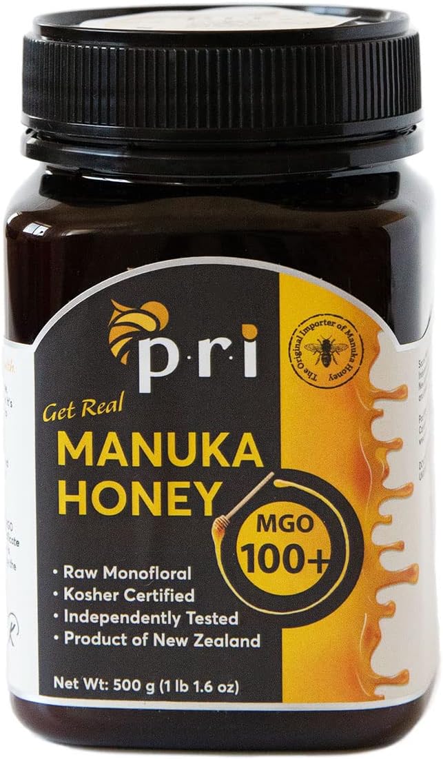 P.R.I Manuka Honey, MGO 100+ New Zealand Raw Monofloral Manuka Honey, 500g