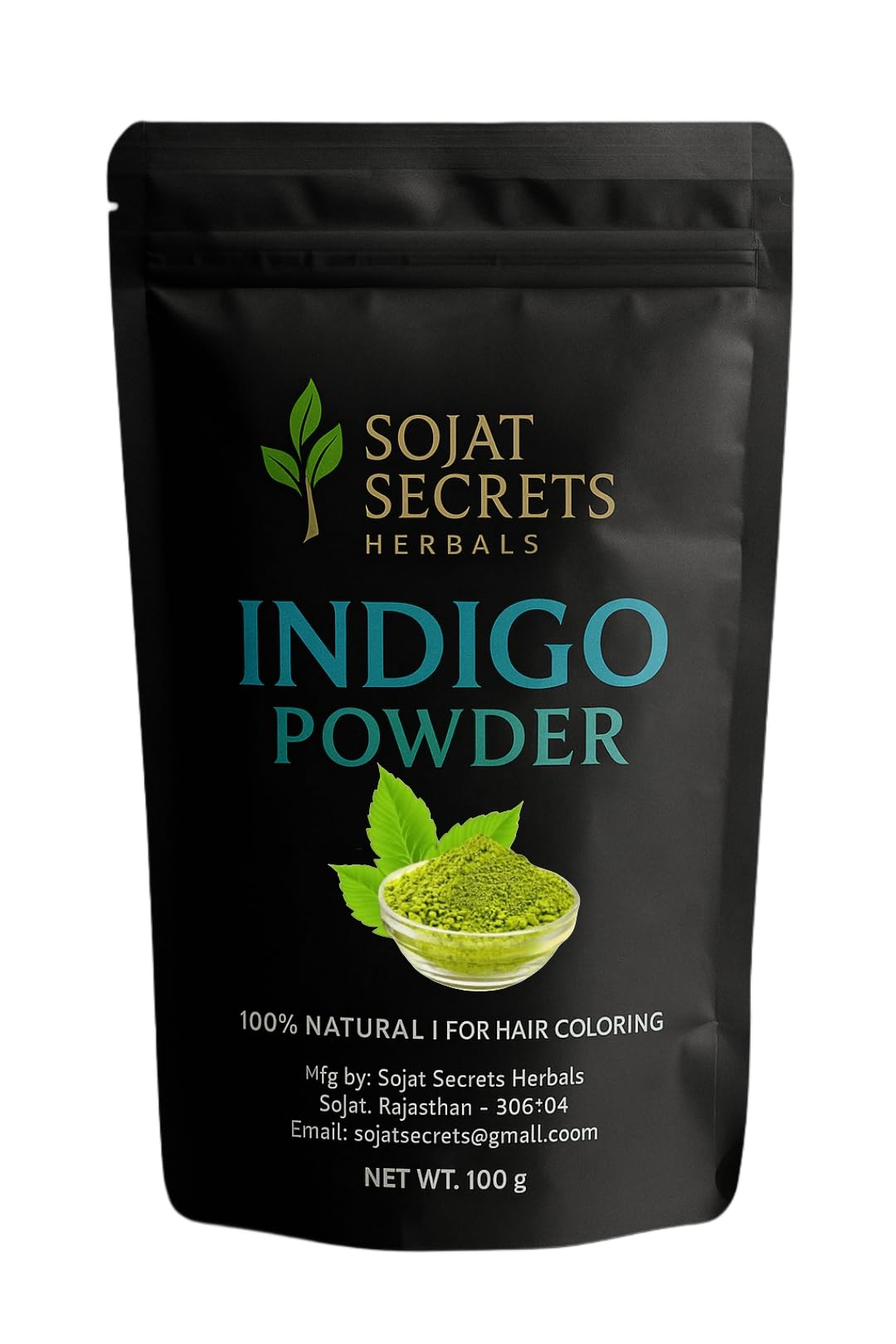 Sojat Secrets Indigo Powder 100g | 100% Natural & Chemical Free | Herbal Hair Dye for Grey Coverage | Natural Black Hair Color | Soft & Shiny Hair | For Men & Women-picture-37