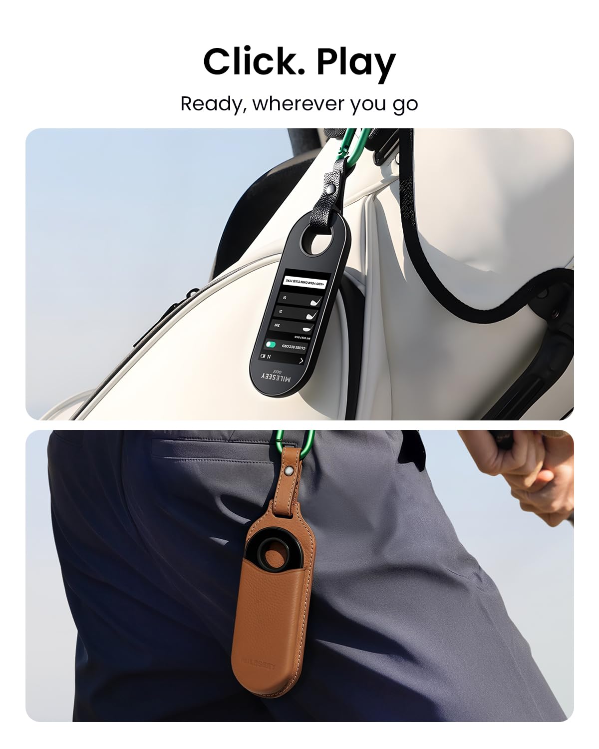MILESEEY GeneSonic Go Hand-Golf-GPS-Entfernungsmesser, über 43000 vorinstallierte Golfplätze (kein Abonnement erforderlich), automatische Lochentfernungsmessung, Touchscreen, 10 Stunden Akkulaufzeit