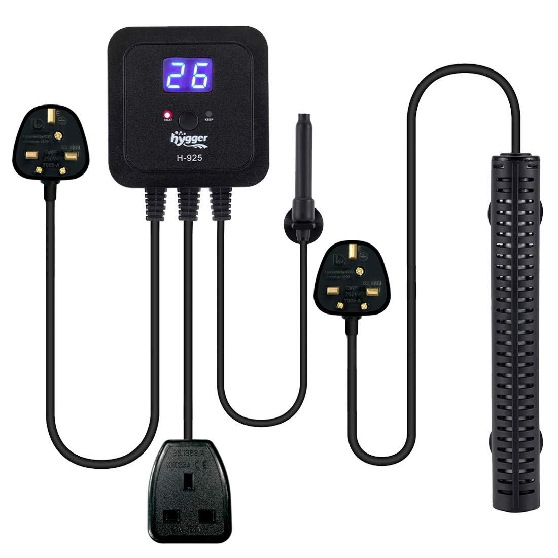 hygger 300W 500 Watt Aquarium Heater with LED Digital Temperature Controller,  Submersible Fish Tank Water Heater for 110-450L Tank (500 W) :  Amazon.co.uk: Pet Supplies