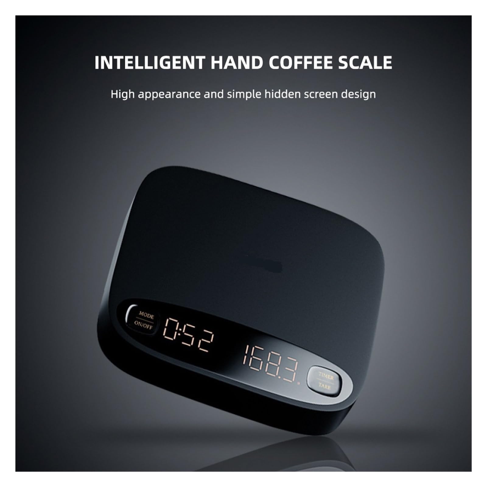 Báscula De Café Digital Electrónica Con Pantalla Táctil Temporizador, Cocina Recarga USB, Herramientas Medición LCD, 2kg/0,1g Medición Precisa Esfuerzo(Black)