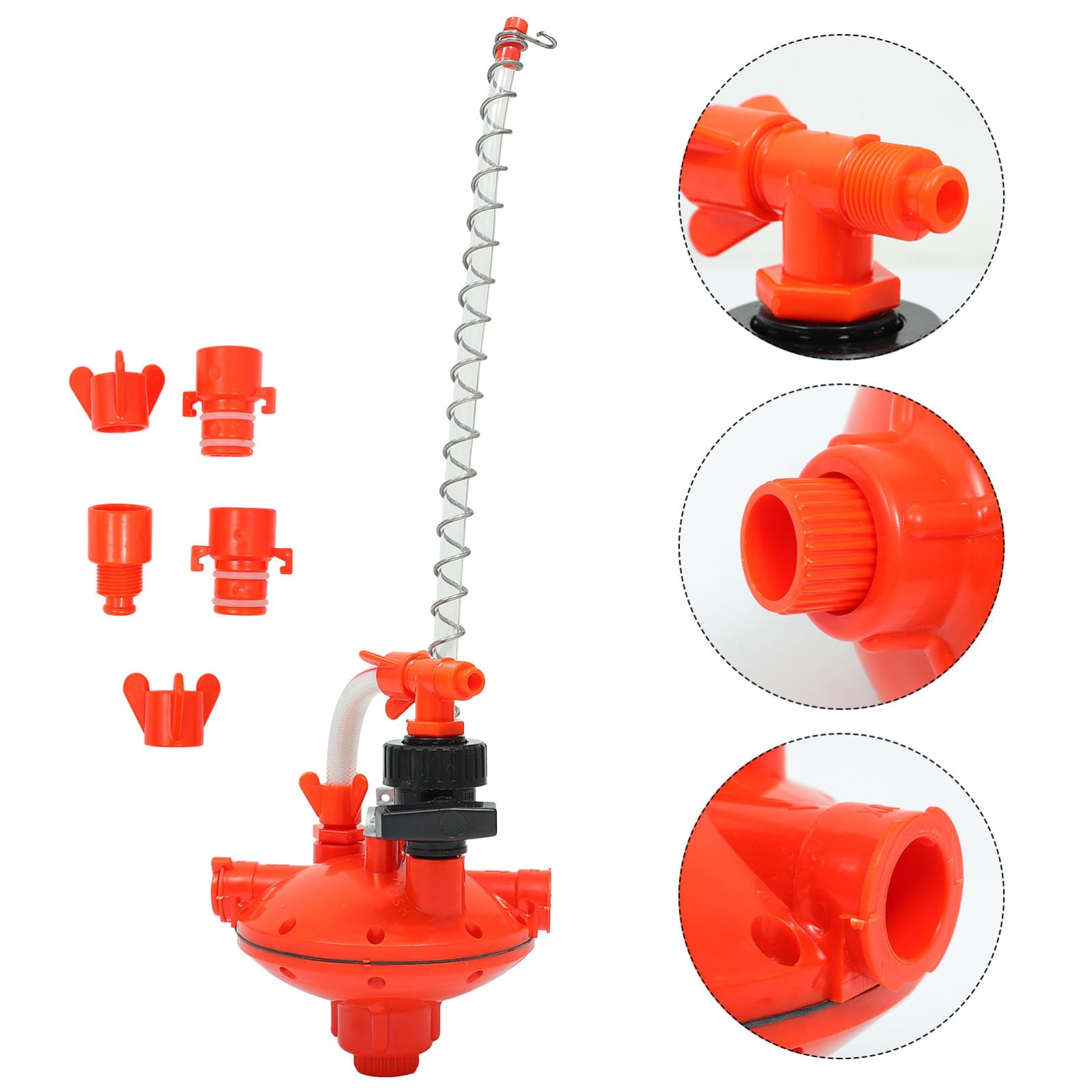 Abbeveratoio Plastico Pressione Regolatore, Acqua Rosso Polli | Allevamento di Galline, Leggero e Anti Perdita, Acqua, Accessori per Fontana Avicola