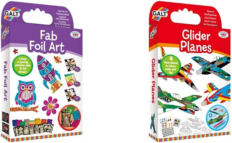 GaltToys, Fab Foil Art, Craft Kit for Kids, Ages 6 Years Plus & Toys, Glider Planes, Craft Kit for Kids, Ages 5 Years Plus