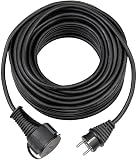 Brennenstuhl - Prolunga con spina con protezione dei contatti e coperchio protettivo, 25 m, colore: Nero - 1