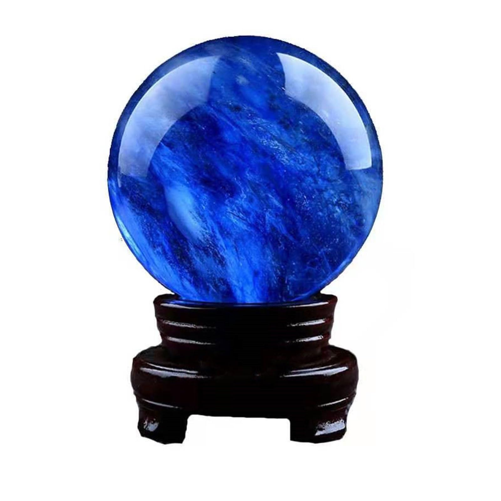 DQFOCPHHAA Crystal Quartz Balls Blue Smelting Crystal Ball Gemstone Sphere Ball with Stand, Feng Shui Sphere for Balancing Home Decoration,18cm