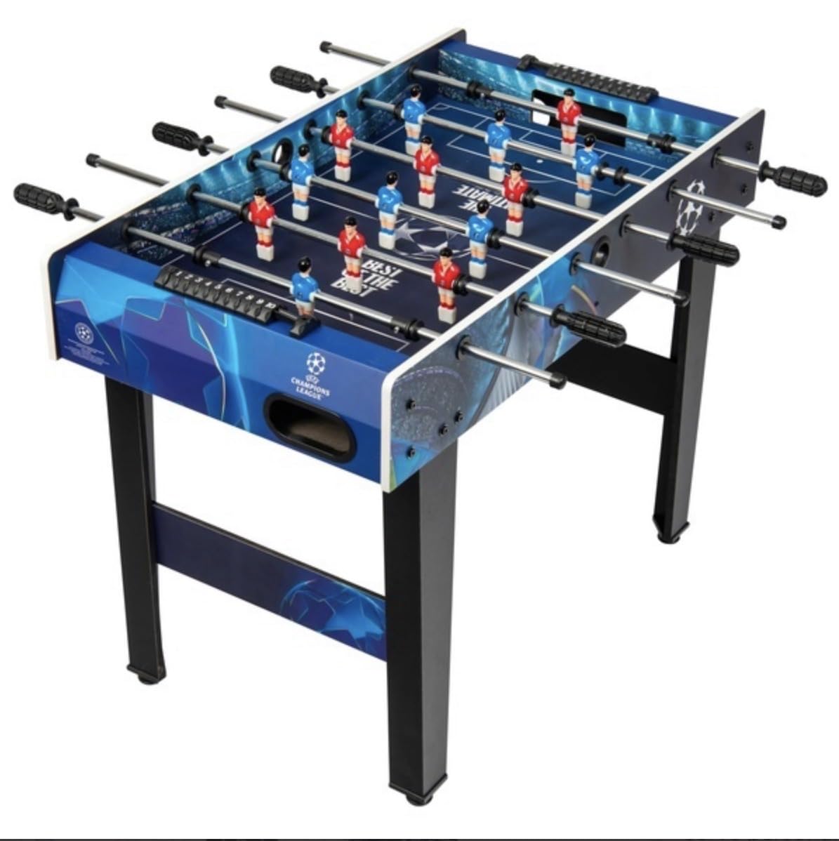 3ft 36 inch UEFA Champions League Football Table With Legs Foosball Game with 2 Footballs, Ergonomic Handle Arcade Game for Adults, Kids, Indoor Room Sport
