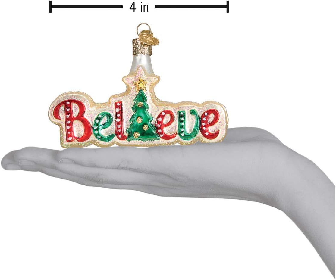 Old World Christmas Believe Glass Blown Ornament for Christmas Tree, Handcrafted Holiday Decoration, Holiday Collection - Image 5