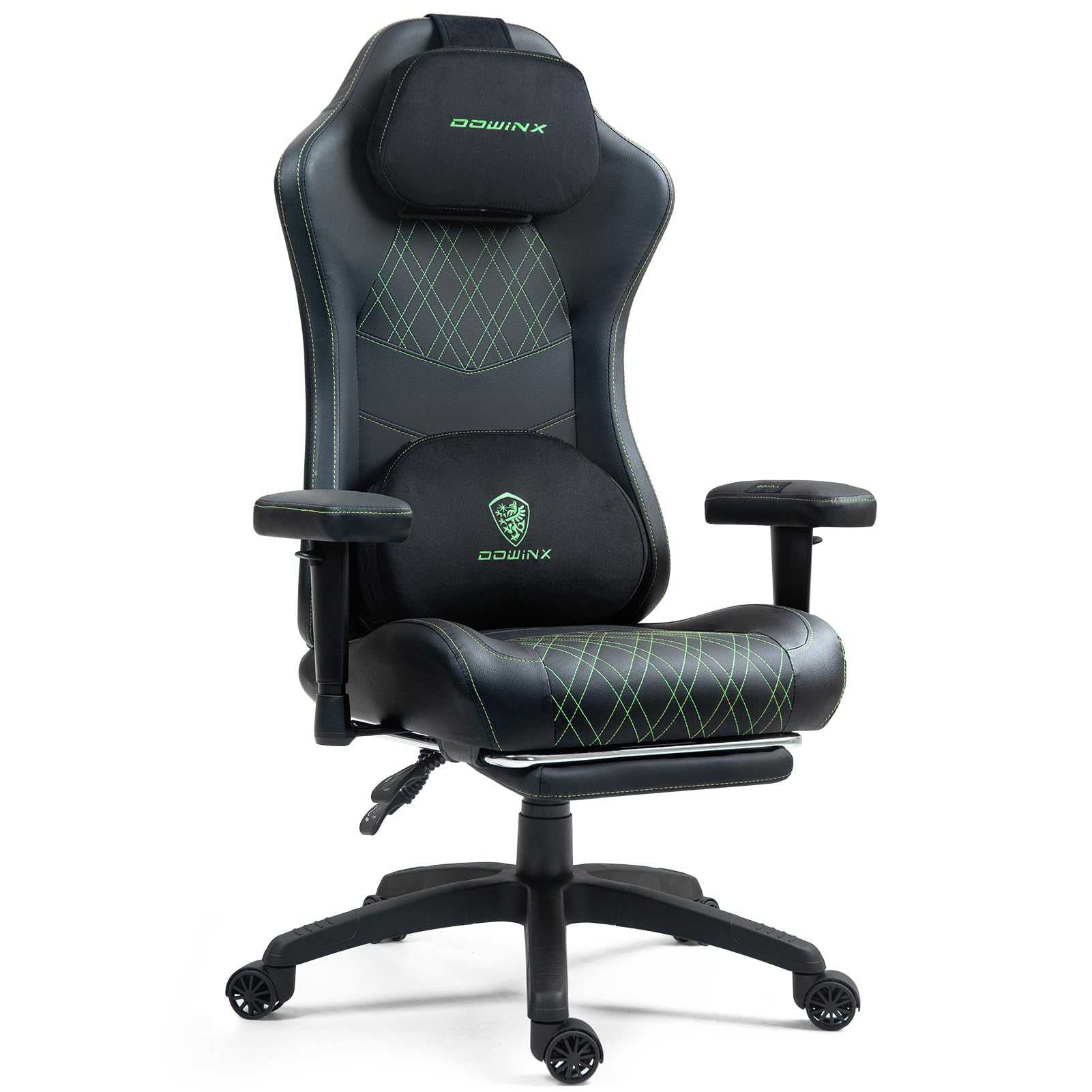 Dowinx Sedia gaming ergonomica per ufficio con massaggio e calore, cuscino a molle traspirante come nel divano, regolabile in PC con poggiapiedi