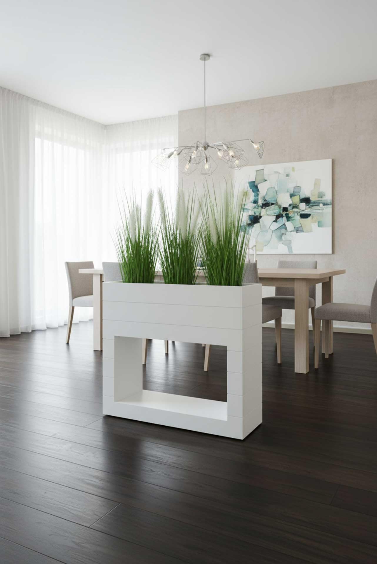 VIVANNO Herbe Artificielle Plante Artificielle Pampas Herbe Artificielle Pampas 80 cm en Pot Blanc