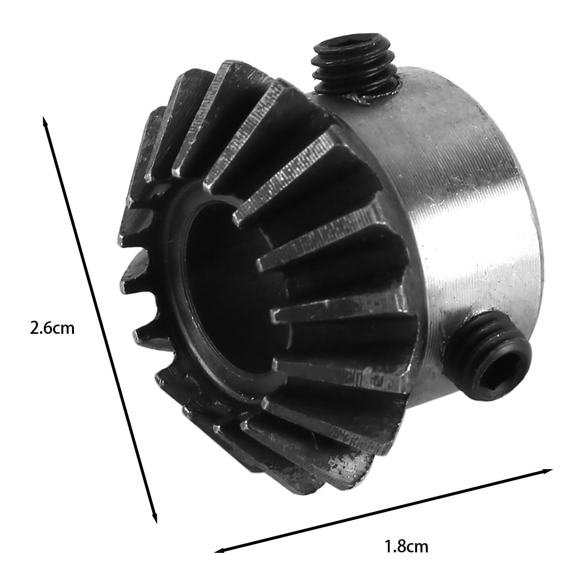 Gorise 2 Stück Stahlkegelr?der, 1,5 Modul, 16 Z?hne, 10 mm Lochdurchmesser, 90 Grad konisches Kegelrad, Lenkgetriebe wird für die mechanische Drehung von Hardware verwendet