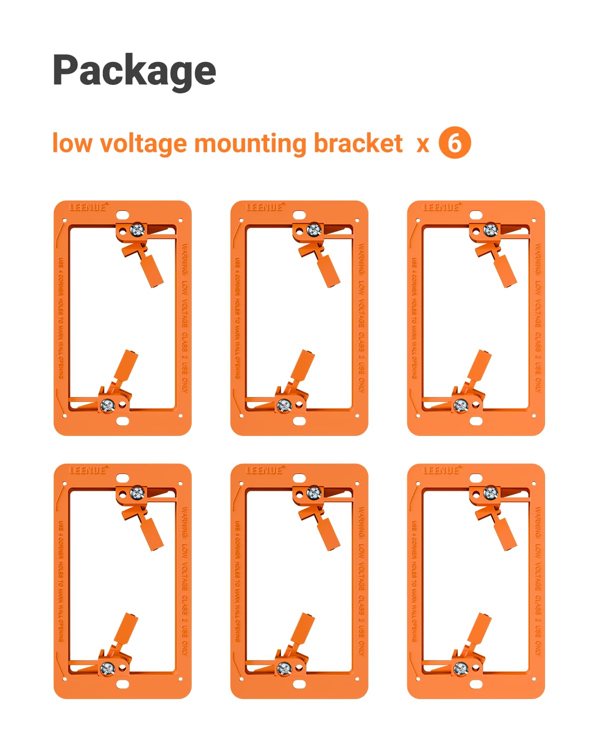 6 Pcs Low Voltage Mounting Bracket for Single Gang Wall Plate Orange — Amazon image 8