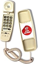 Med-Pat T-4 Full-Featured Trimline Telephone w/Ring/in-Use Light Indicator - Corded Wall Phone w/Full Range Volume Control, Hearing Aid Compatible, Ideal for Hotel, Business & Landline Use- Cream