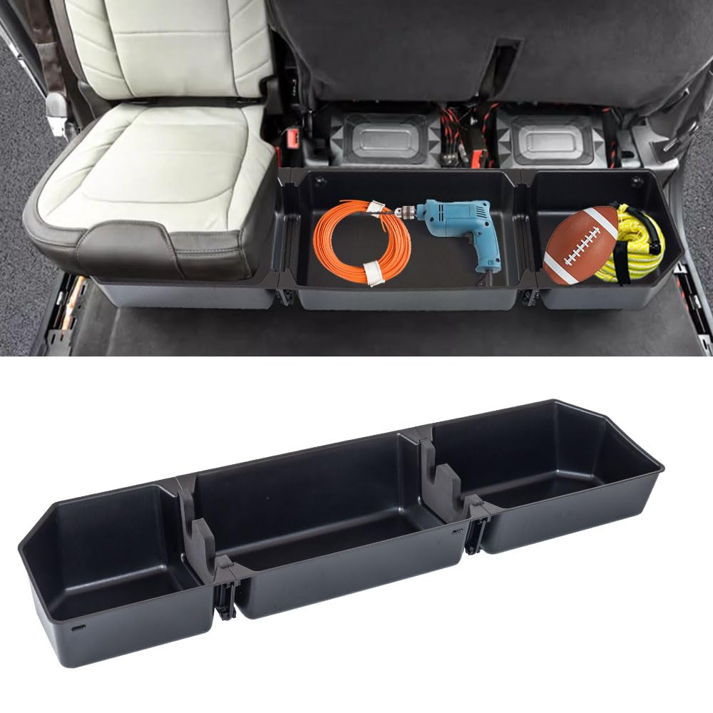 maxdom under seat storage fit for (2015-2024) f150 supercrew cab & crew cab (2017-2024) f250 f350 f450 f550 rear underseat organizer box