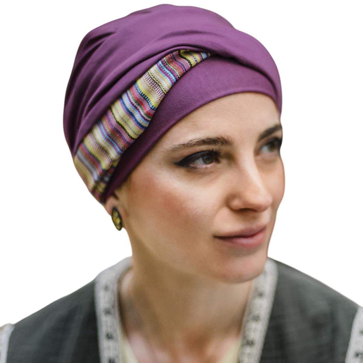 CAREBELL Turbante Oncologico Bambù Elegance Nomade · Cappello Chemioterapia Alopecia Morbido Traspirante Senza Cuciture Regolabile per Donna