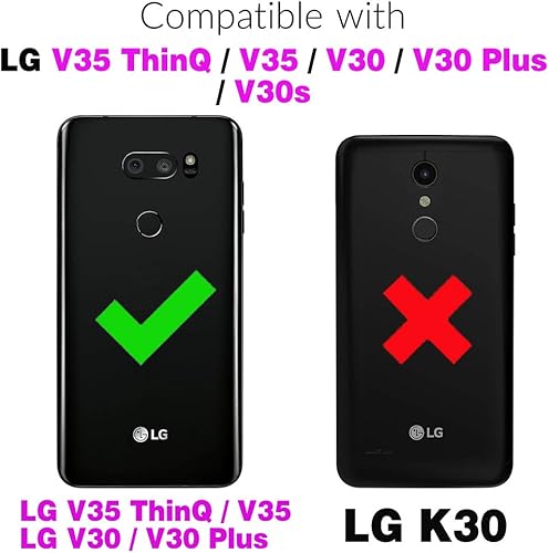 Miniatura 3 de Asuwish Funda de teléfono para LG V35 ThinQ V30 Plus con protector de pantalla de vidrio templado y accesorios delgados de silicona TPU protectora
