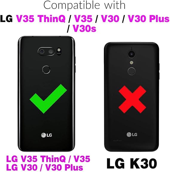 Asuwish Phone Case for LG V35 ThinQ V30 Plus Cover Hybrid Rugged Shockproof Drop Proof Full Body Protective Heavy Duty Cell Accessories LGV30 LGV35 LG30 LG35 V 30 35 V30+ V30s H931 Women Men Black