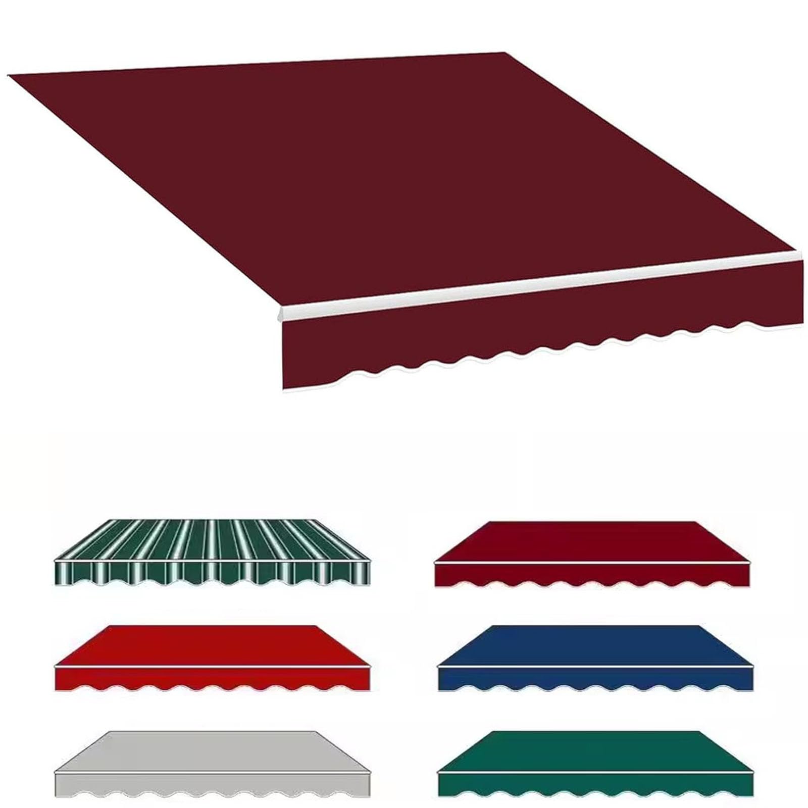 Toldo retráctil exterior con lona impermeable borgoña anti-UV para terrazas y patios
