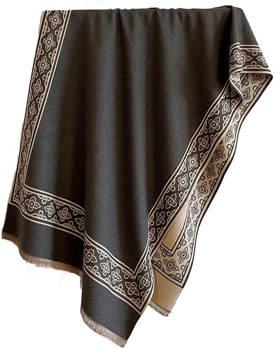 Winter imitation cashmere scarf women color matching simple generous dual-purpose office shawl versatile decoration