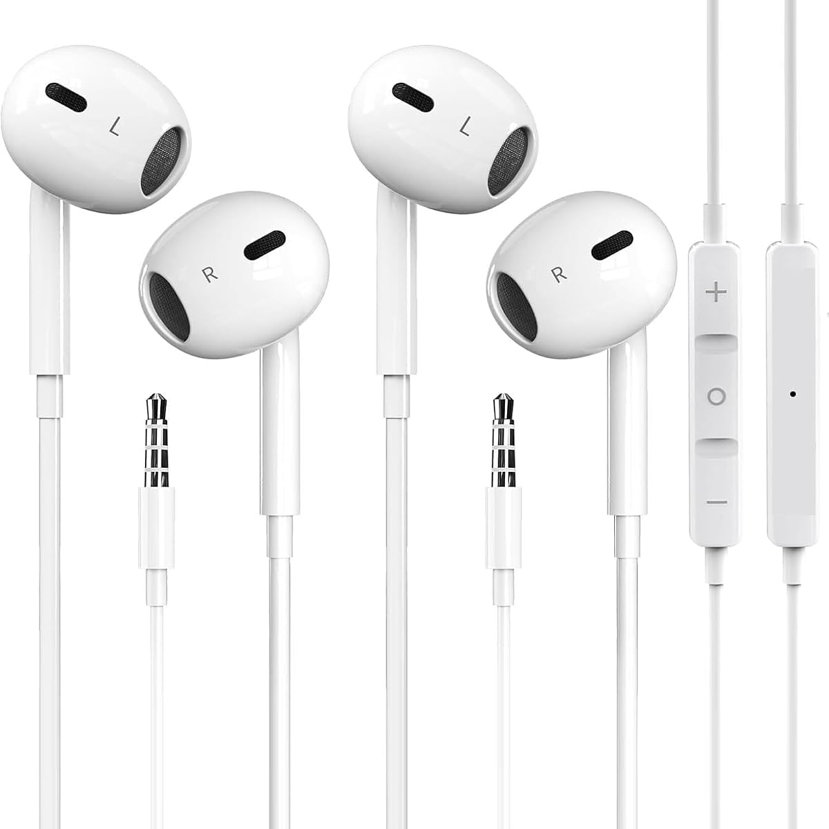 GAXIWILO 2 paquetes para iPhone Auriculares con cable Auriculares con cable de 3,5 mm [certificado MFi] con micrófono, soporte de control de volumen para iPhone, iPad, iPod, computadora, MP3/4, Android La mayoría de los dispositivos de audio de 3,5 mm