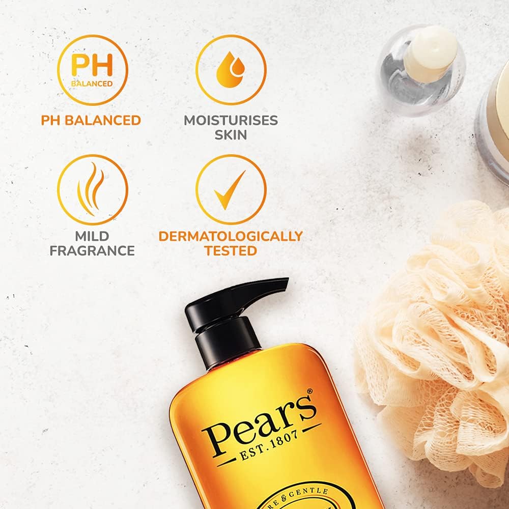 Pears Body Wash Pure & Gentle Original and Lemon Flower Extracts (2