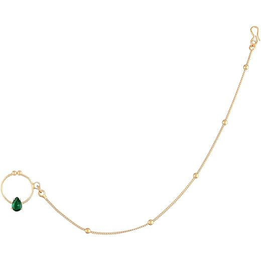 I Jewels 18k Gold Plated Bridal Nose Ring