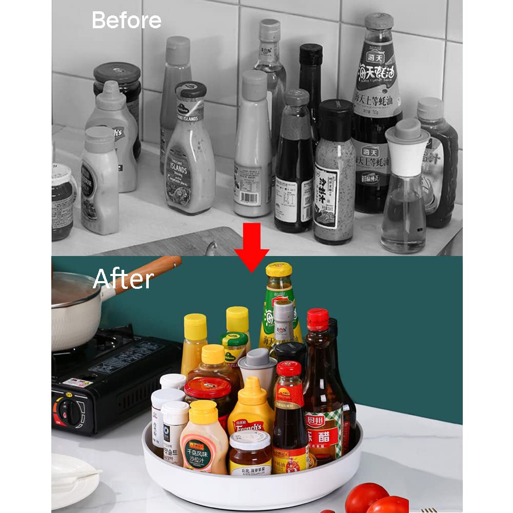 Kaxich Lazy Susan Drehteller – 2-in-1 Organizer, 26 Cm, Drehbar Für Gewürze, Küche & Bad