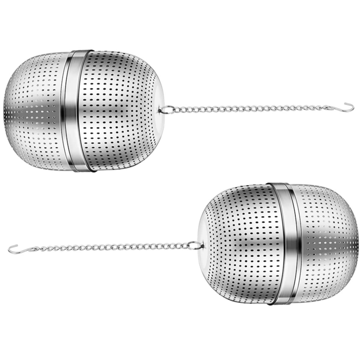 VINTORKY 2Pcs Stainless Steel Loose Tea Infuser Ball Mesh Tea Strainer with Chain for Home and Office Use for Brewing Loose Leaf Tea and Spices