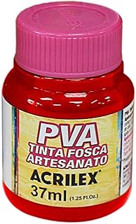 Tinta PVA Fosca para Artesanato Acrilex 37 ml Vermelho Vivo - 541