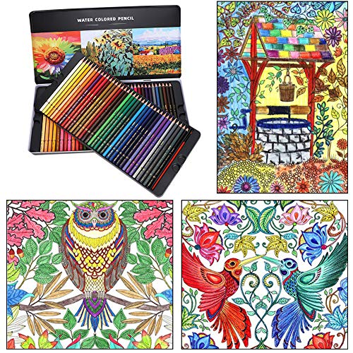 Lápis de Cor para Estudantes de Arte, Lápis de Cor 72 Cores Aquarela para Desenhar para Pintor
