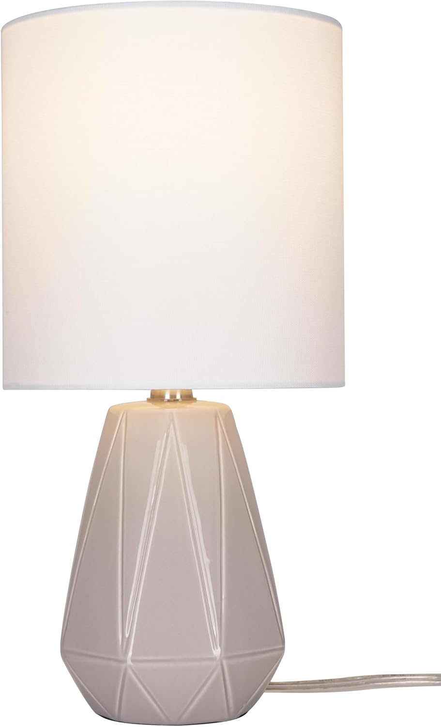 Catalina Lighting 24295-000 Ceramic Table Lamp for Office, Living Room, Dorm or Bedroom, Smart Home Compatible, Bulb Not Included, 17", Grey