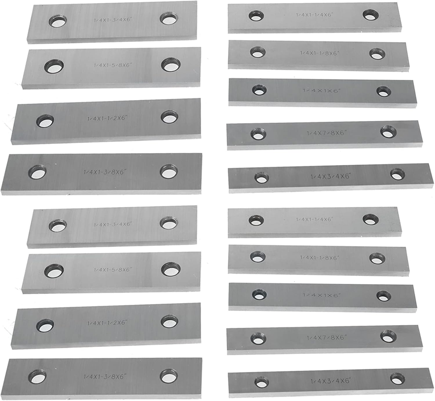 9 Pair Steel Parallel Set 1/4 Inch Thick 6 Inch Long 0.0002 Inch Precision
