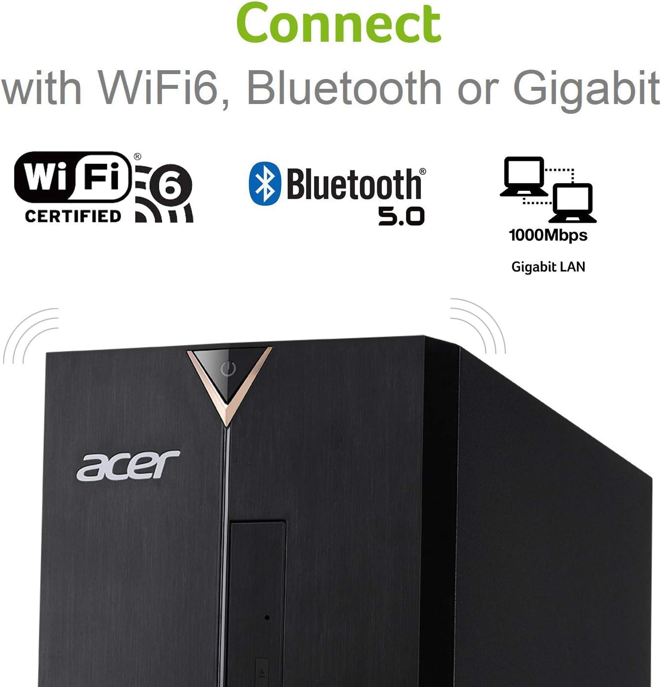 Discount 70% 2020 Acer Aspire TC-895 Premium Desktop | 10th Gen Intel 6-Core i5-10400 | 16GB RAM | 256GB SSD Boot + 1TB HDD | DVD-RW | WiFi 6 | HDMI | USB-C | Included: Keyboard, Mouse, Mouse Pad | Windows 10