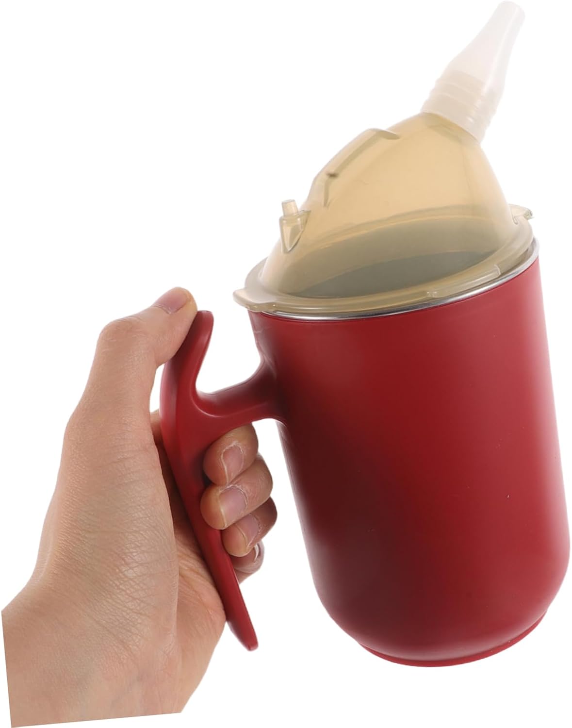 COLLBATH Adult Sippy Cup with Straw for Seniors Spill Design for Bedridden Patients Easy to Use Liquid Feeding Cup for Disabled Adults Comfortable and Portable Care