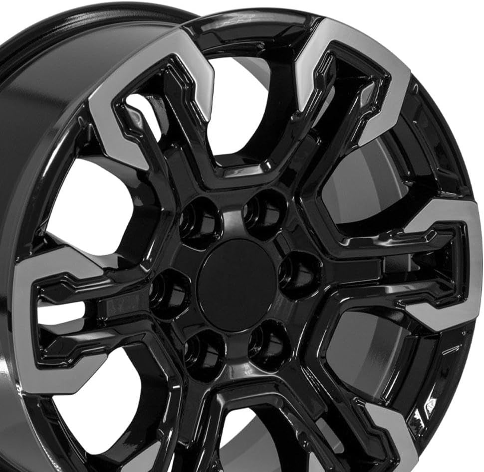 OE Wheels CV65 18 Inch Rim Fits Silverado 1500 ZR2 Style 6x139.7 18x8.5 Gloss Black Machined - Hollander 14089 (1)