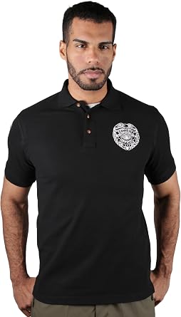First Class Black Poly Cotton Security Polo Shirts