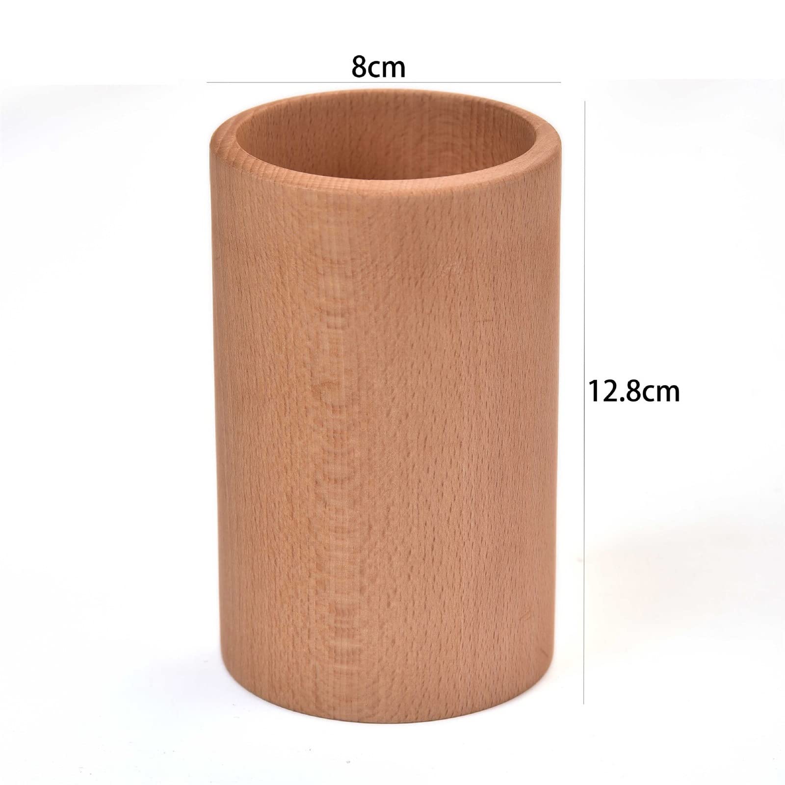 Portalápices de Madera con Forma de Taza para lápices, Organizador de Escritorio, Caja de Almacenamiento para Oficina, Escuela, hogar, 12,8 x 8 cm (B 12,8 x 8 cm)