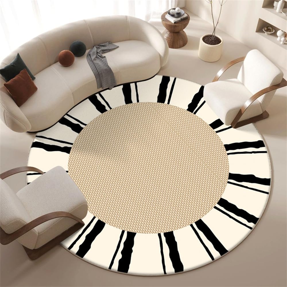 Highdi Tappeto Rotondo Salotto, Morbido Moderno Tappetini Stile Classico Antiscivolo Tappeto Per Bambini Cameretta Cucina Casa Zona Balcone Tappet Tavolino (40cm,Grigio Scuro