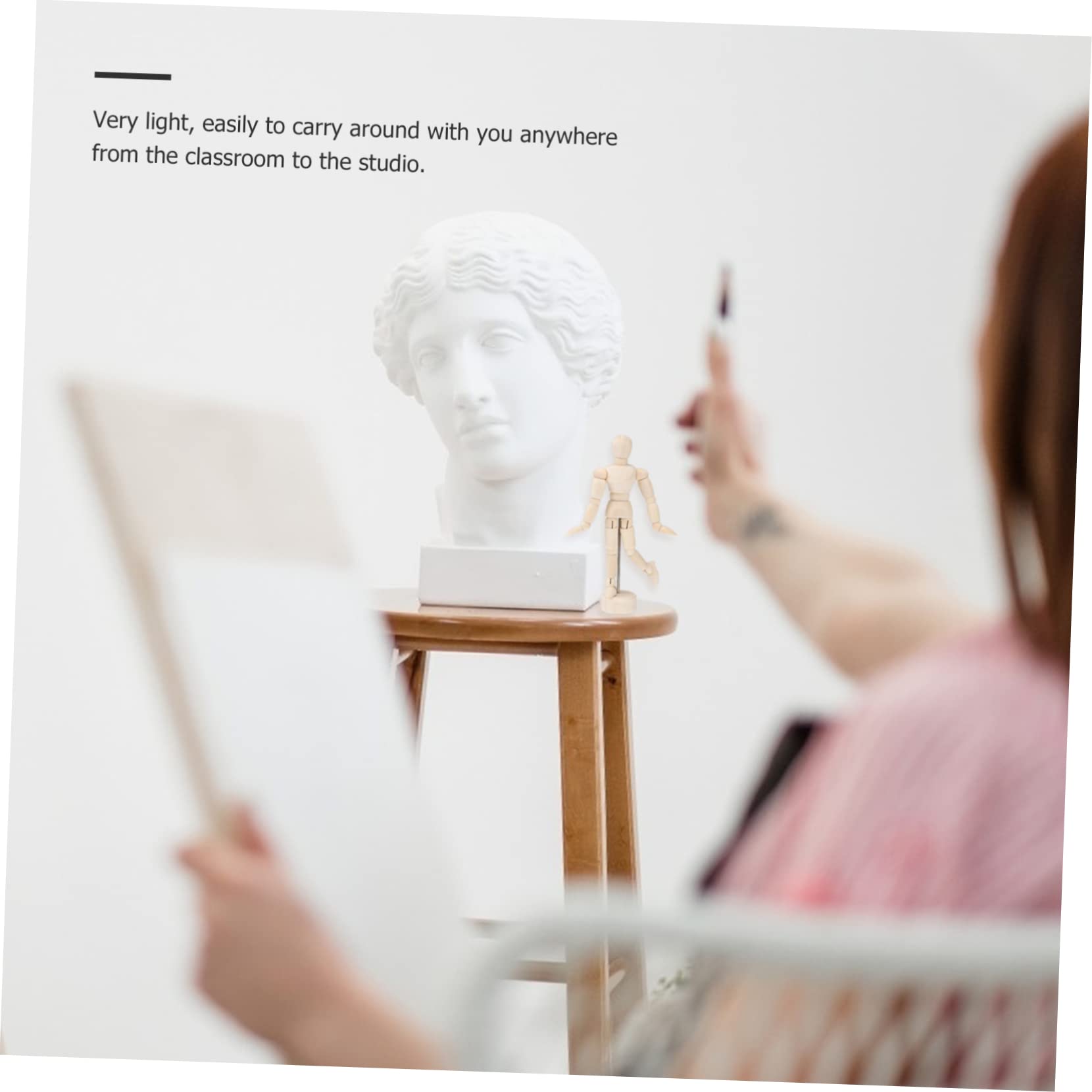 BELLIFFY 4.5inch Wooden Mannequin 3pcs Art Mannequin Stand Hand Model for Drawing Sketching