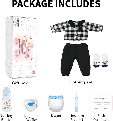 Miniatura 5 de Muñecas de bebé Reborn  Muñeca realista realista de 20 pulgadas, muñecas de bebé de la vida real con cuerpo suave y pesado, regalo real de bebé