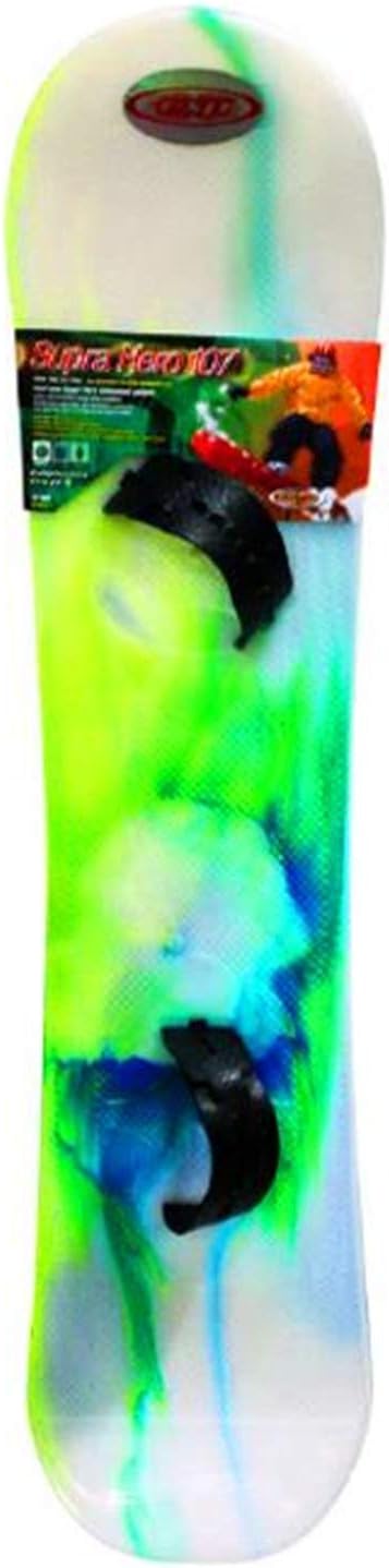 ESP 107 cm Day Glow Suprahero Snowboard - Starter Board with Adjustable Wrap Bindings - Tie-Dye