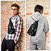 AMJ Crossbody Sling Bag Men Women, Casual Shoulder Backpack, Chest Daypack Satchel for Hiking Travel (Small, Black)
