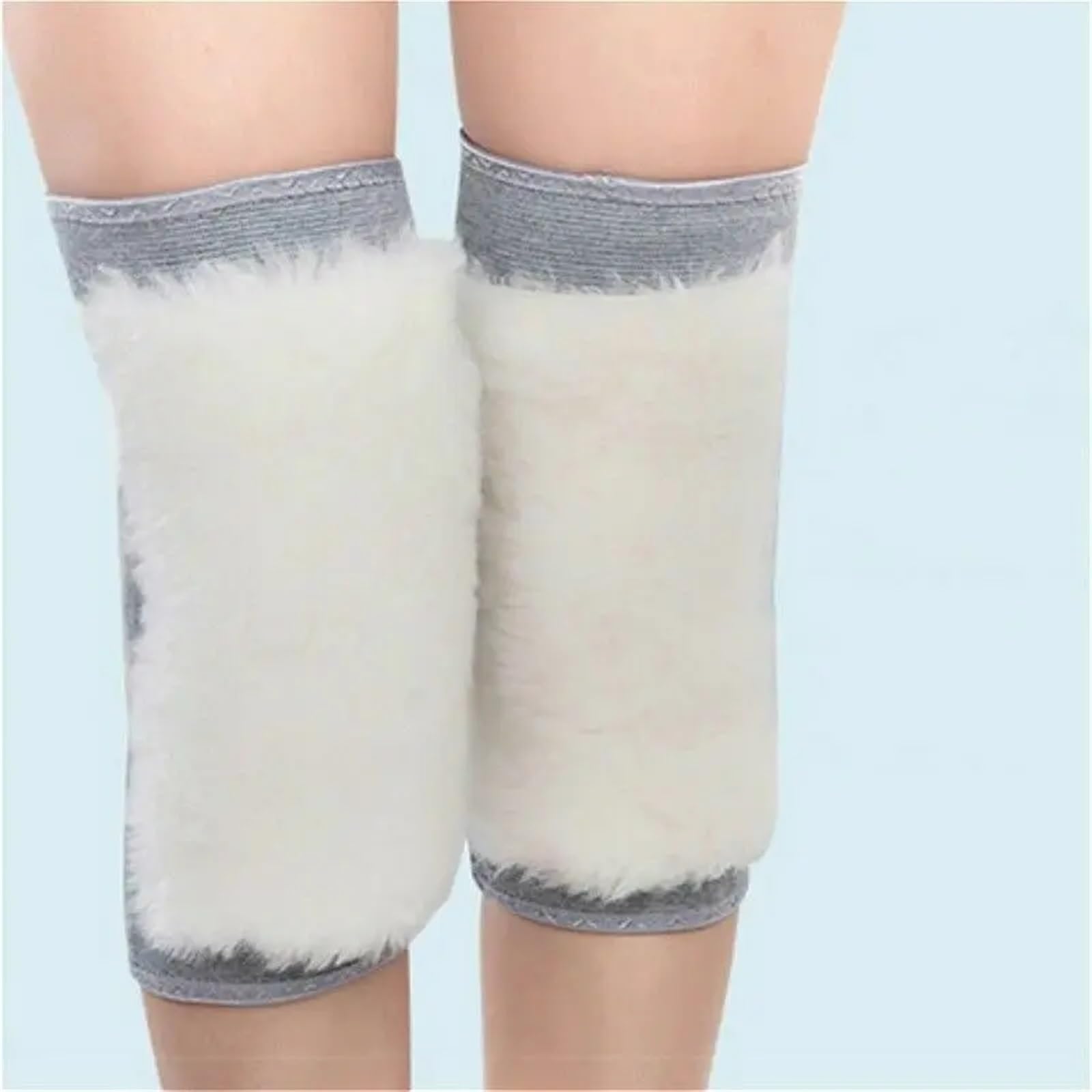 Scaldamuscoli Uomo Donna Inverno Pelle di pecora Lana Termica Articolazioni del ginocchio Scaldamuscoli Cuscinetti flessibili Protezione Spessa Tinta unita Calore Scaldamuscoli per Ginocchia Artritich