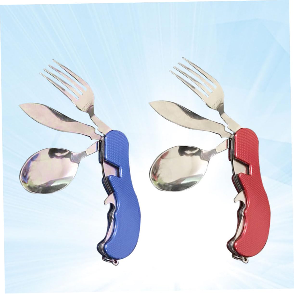 BESPORTBLE 3 Set stoviglie pieghevoli portatili chiudibili pieghevoli posate da viaggio posate da campeggio bacchette cucchiaio forchetta Multifunzione