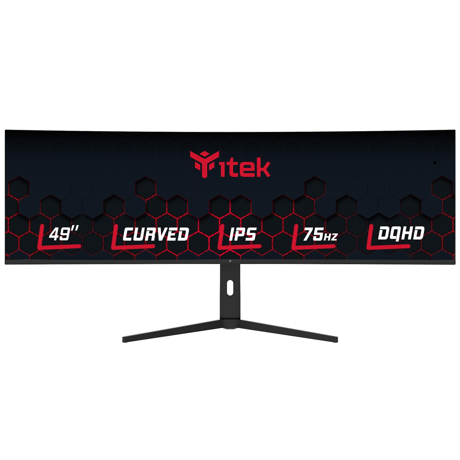 Itek Moniteur GGC - 49" incurvé, 5120x1440 DQHD UltraWide, Panneau IPS 75Hz, réponse 5ms, connexions HDMI, DP et Type-C PD, Has, Adapt Sync
