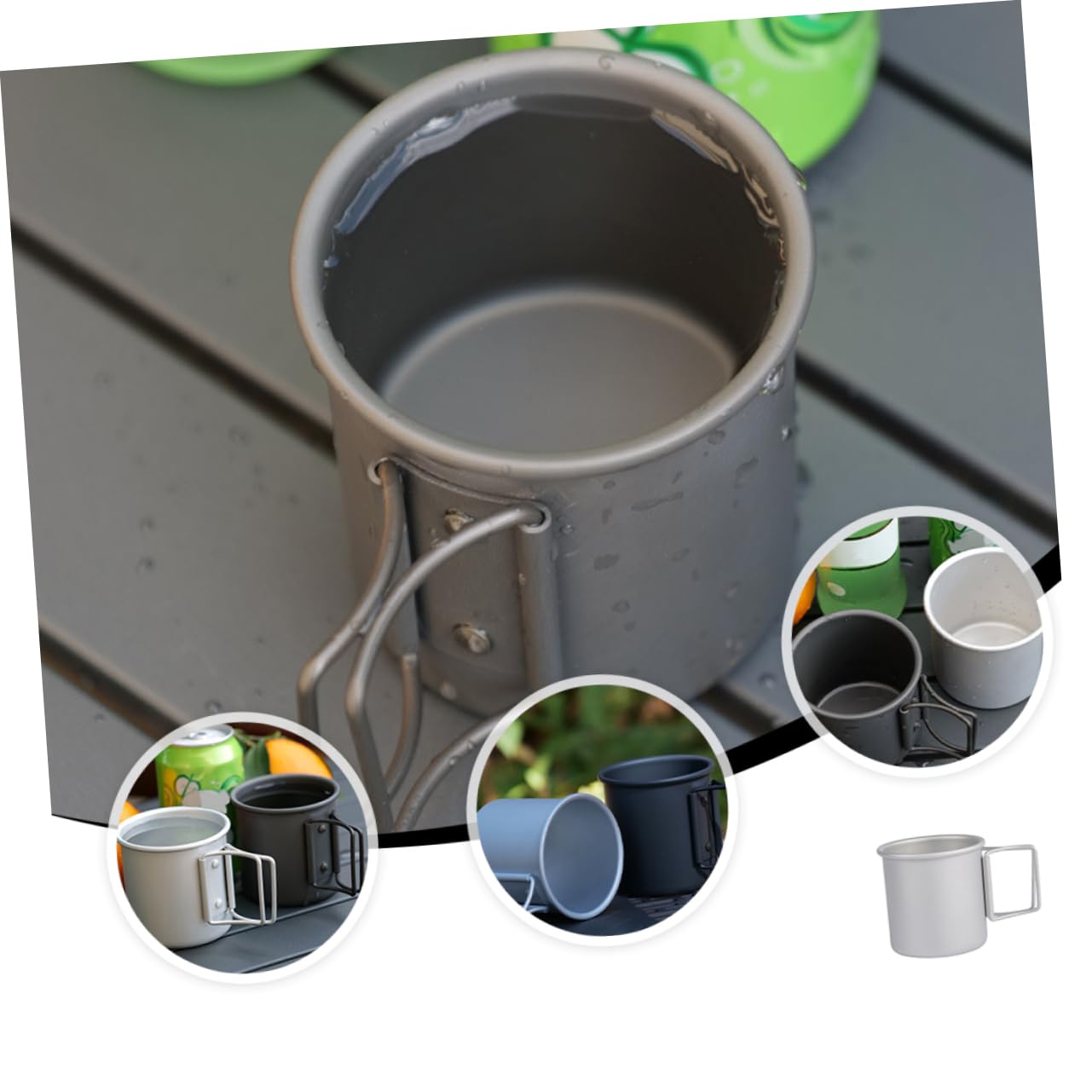 Abaodam 2 Sätze Faltbarer Aus Aluminium Isoliert Kleine Campingbecher Großer Campingbecher Tragbarer Becher Reisebecher Zusammenklappbarer Faltbecher 2 Stück * 2
