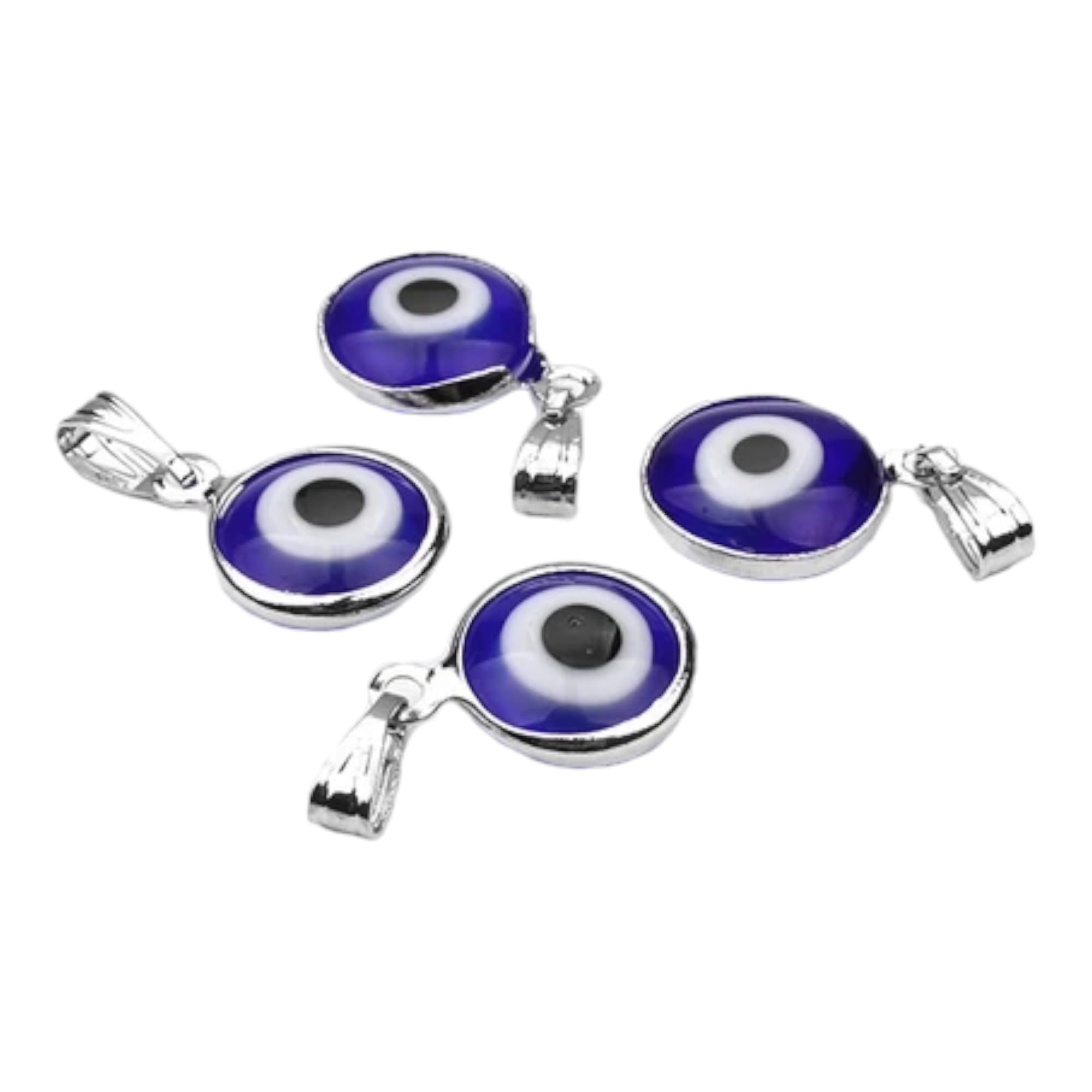 Evil Eye Beads Set 4 Pendants blu for Necklaces Bracelets Earring | Adds a stylish decorative touch to phones, tablets, cameras, keychains, bags-image-39