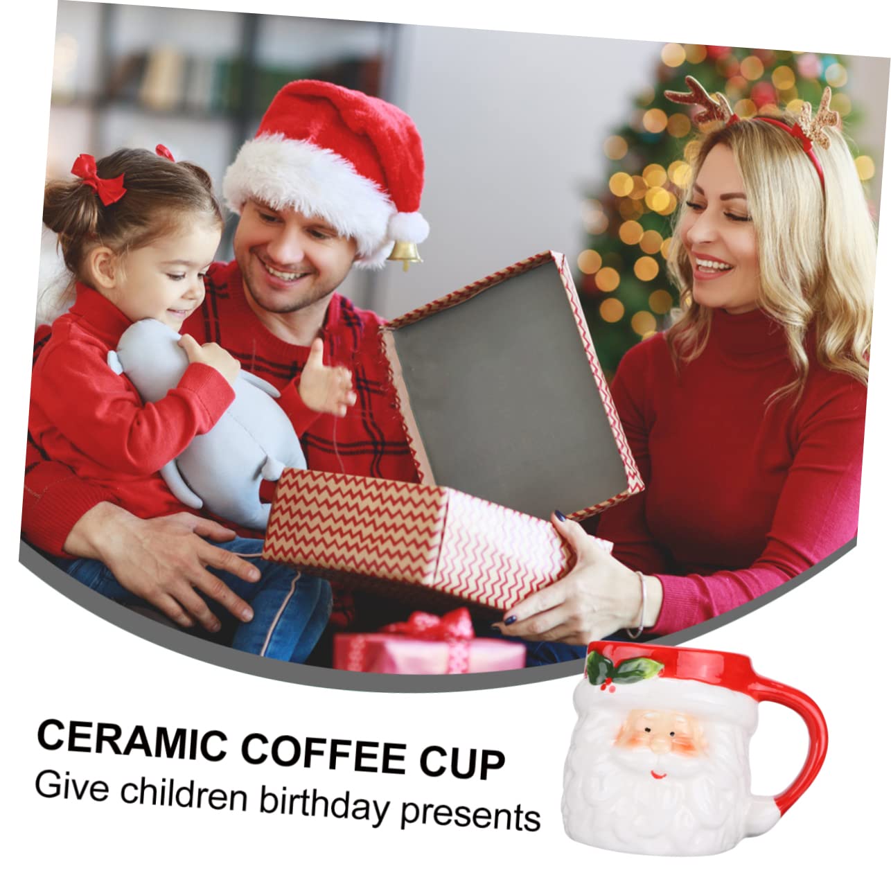 Taza De Cerámica Papá Noel Creativa Navideña, Capacidad Estándar, Diseño Multicolor, Apta Para Café y Té, Adecuado Para Decorar y Regalar Navidad